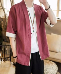 羽織 メンズ カーディガン 浴衣 大きいサイズ 前開き 甚平式 半袖 ゆったり ス アウター 夏 着物 和風 サマーカーディガン レイヤー