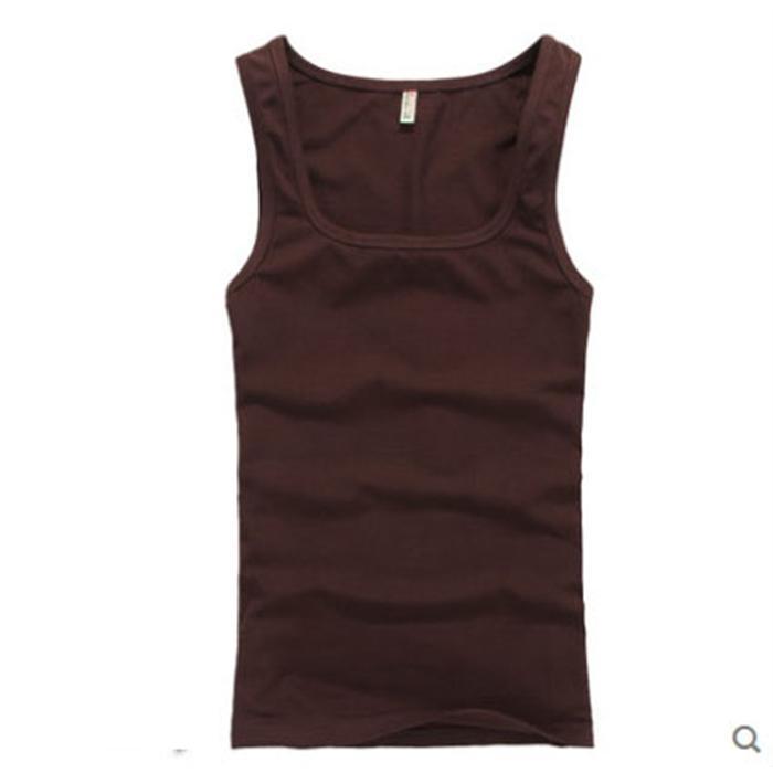 タンク メンズ 筋トレ Uネック 綿 インナー ス シンプル シームレス カットオフ 肌着 着回し - 画像 (4)