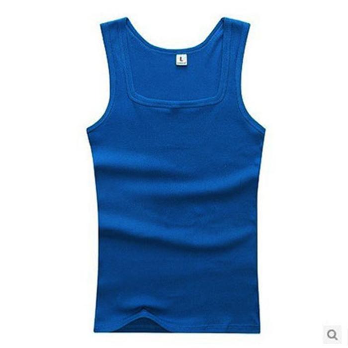 タンク メンズ 筋トレ Uネック 綿 インナー ス シンプル シームレス カットオフ 肌着 着回し - 画像 (7)