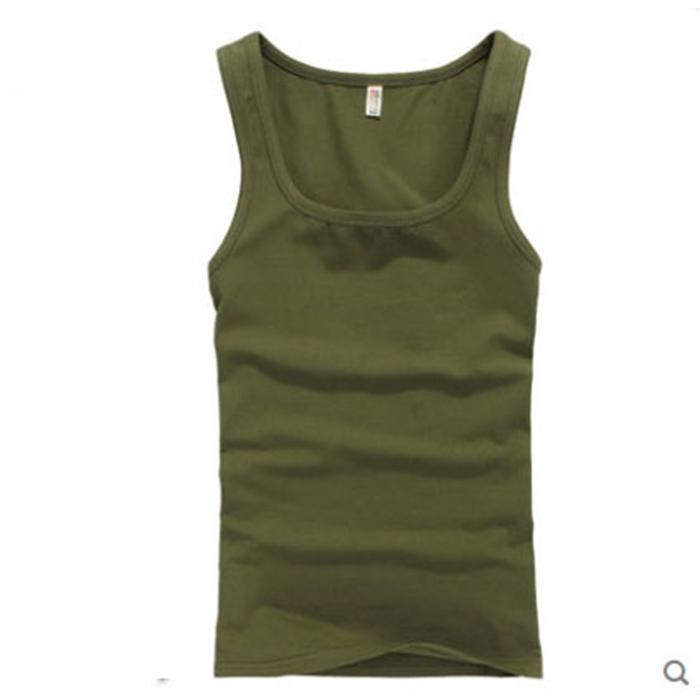 タンク メンズ 筋トレ Uネック 綿 インナー ス シンプル シームレス カットオフ 肌着 着回し - 画像 (9)