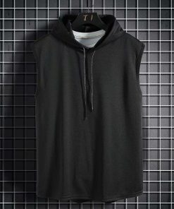 パーカー メンズ タンク 薄手 インナー ノースリーブパーカー フード カットソー カジュアル スポーツ ジム  アンダーウェア