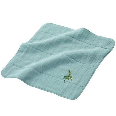 ふるさと納税 和泉市 刺繍高吸水ガーゼハンカチ8枚セット(四重織シャリ感ガーゼ)和泉木綿 ミモザの花の刺繍入り