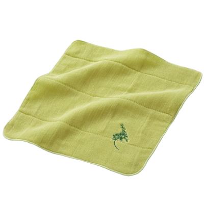 ふるさと納税 和泉市 刺繍高吸水ガーゼハンカチ8枚セット(四重織シャリ感ガーゼ)和泉木綿 ミモザの花の刺繍入り - 画像 (2)