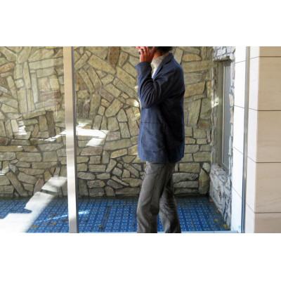 ふるさと納税 西脇市 播州織 オーガニックコットンとヤクのメンズシャツジャケット 【和心衣・カゲヤマ】ネイビーLサイズ - 画像 (2)