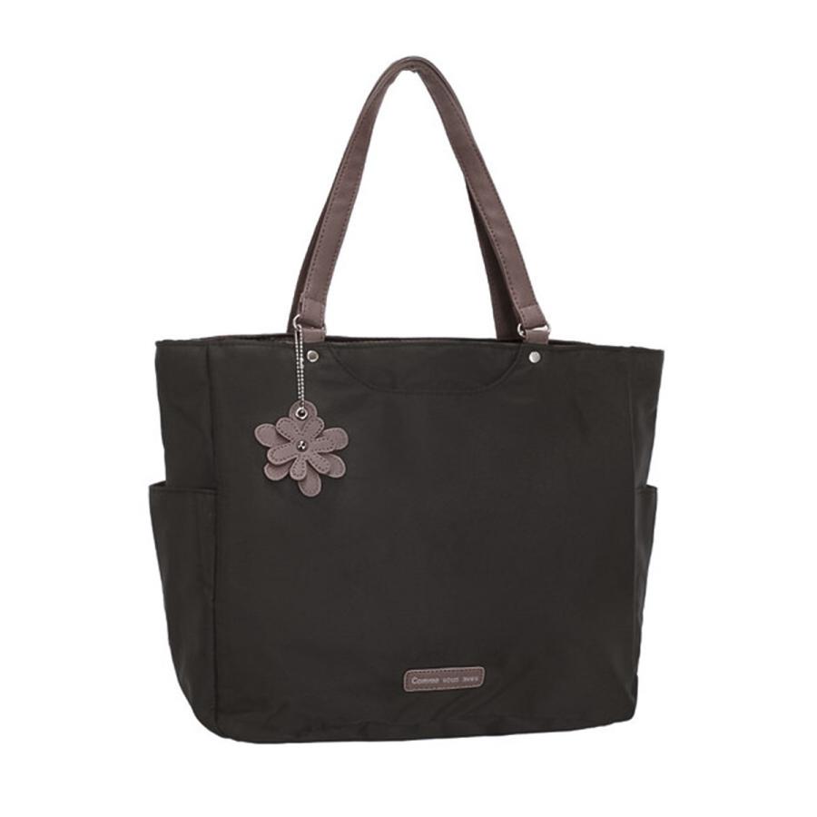 トートバッグ レディース 大きめ a4 ファスナー付き 大容量 肩掛け キャリーオン 仕事 旅行 1泊 お泊まり 黒 ブラック モカ ピンク ネイビー - 画像 (5)