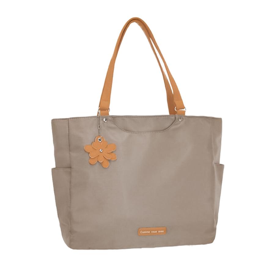 トートバッグ レディース 大きめ a4 ファスナー付き 大容量 肩掛け キャリーオン 仕事 旅行 1泊 お泊まり 黒 ブラック モカ ピンク ネイビー - 画像 (4)